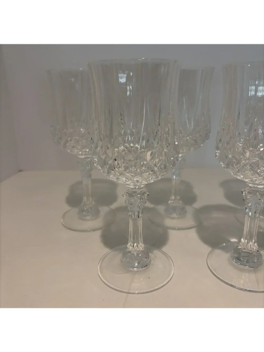 Vintage Cristal D'Arques Longchamp Water Goblets Lead Crystal 8 Ounces Set of 5